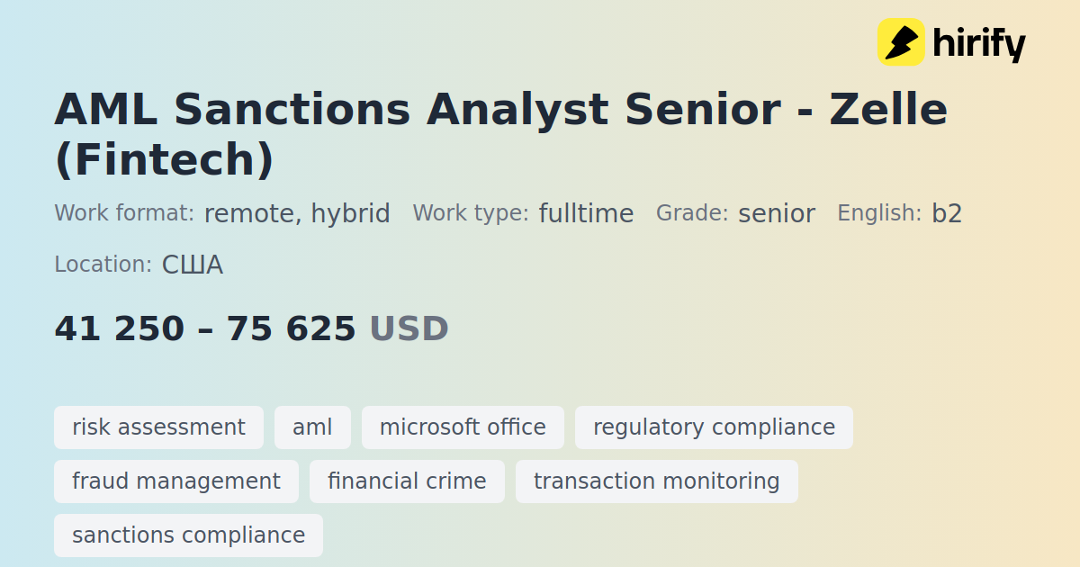 Photo: hirify.me PNC Hiring Senior AML Sanctions Analyst (Zelle) - Remote Options