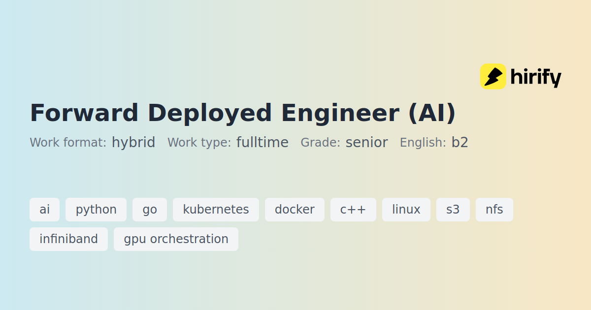 Forward Deployed Engineer (AI) | Hirify